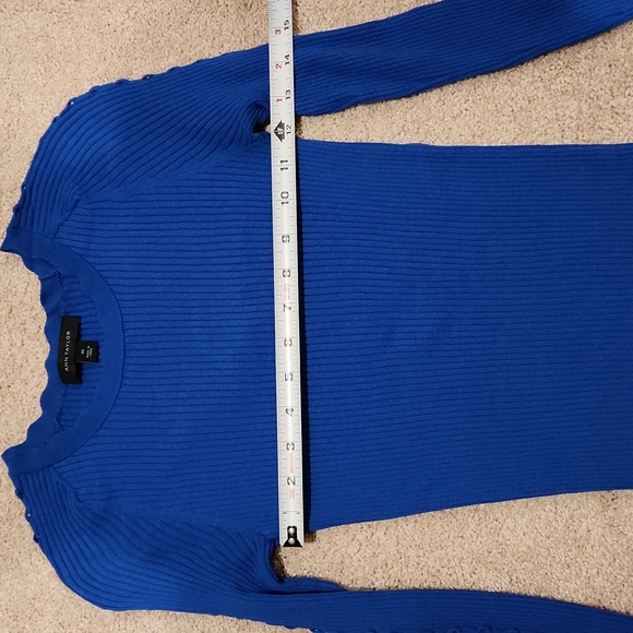 Ann Taylor Ribbed Ruffle Cuff Crew Neck Sweater - Picture 7 of 11